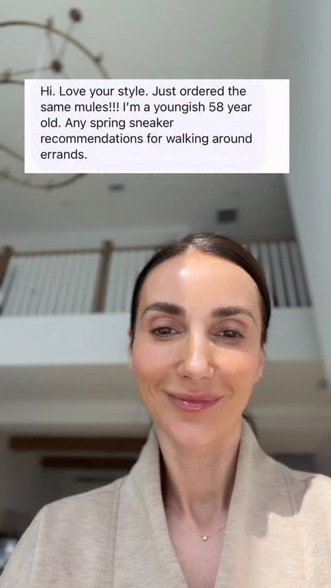 Instagram post by @anna_brstyle for Reebok. Caption reads: [...] sizing up half size. Available at @DSW....