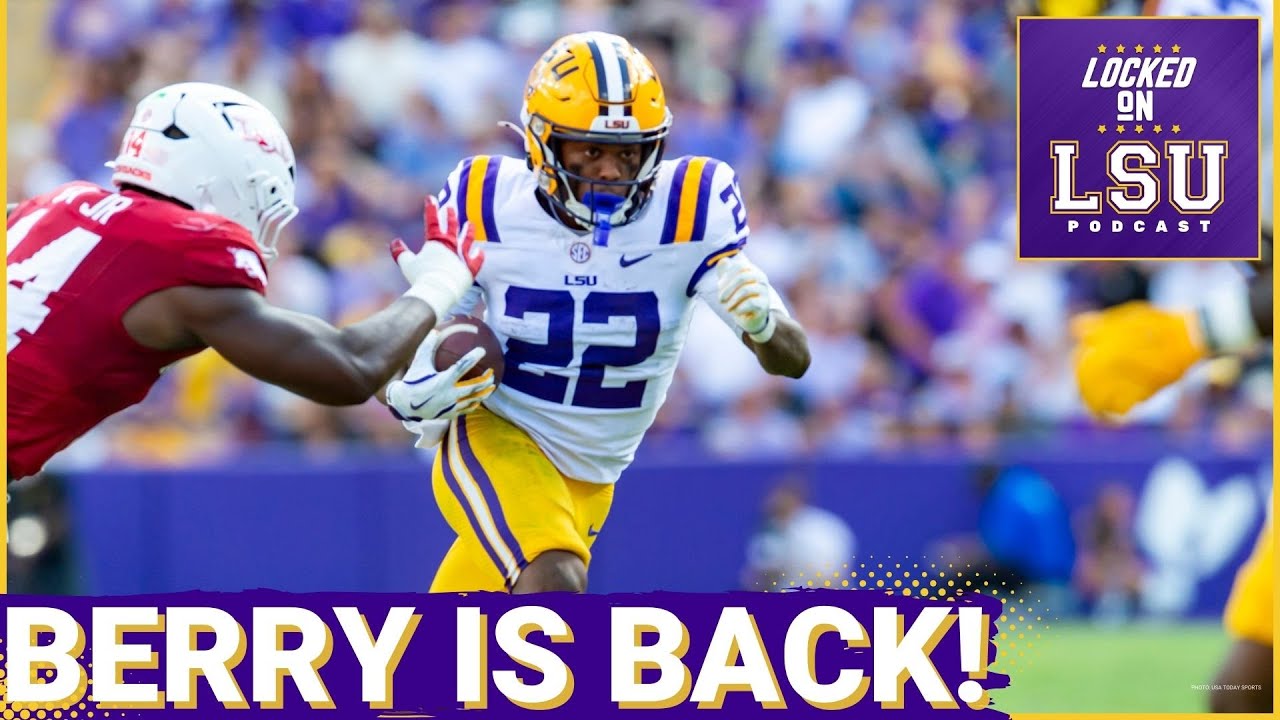 YouTube post by @LockedOnLSU for FanDuel. Caption reads: BREAKING: Harlem Berry STAYS at LSU — Why He Chose....