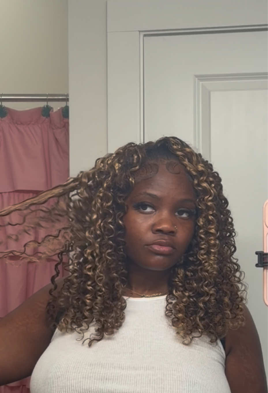 TikTok post by an influencer for Ramisshair. Caption reads: 4/27 crochet human hair 🌹❤️ @Ramisshair....