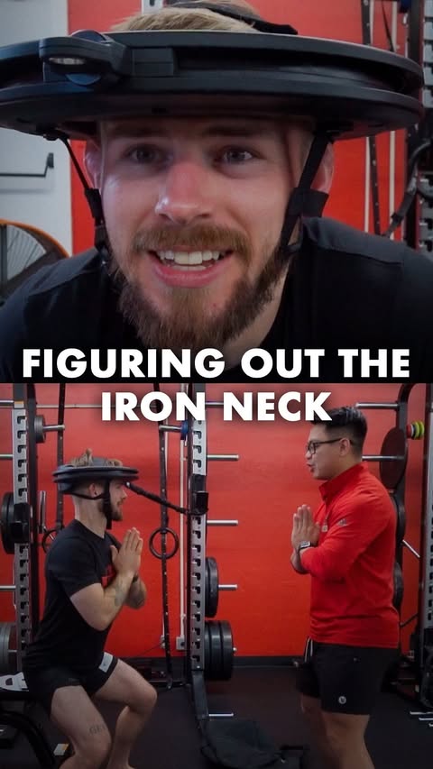 Instagram post by @grapplestrong.sj for Iron Neck. Caption reads: [...] your neck? Comment below 👇 Thanks....