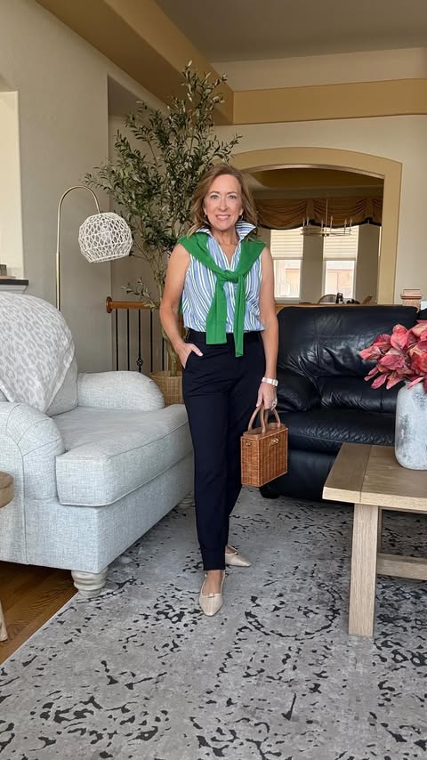 Instagram post by @poisedpetite for Talbots. Caption reads: #talbotspartner I love when getting dressed feels....