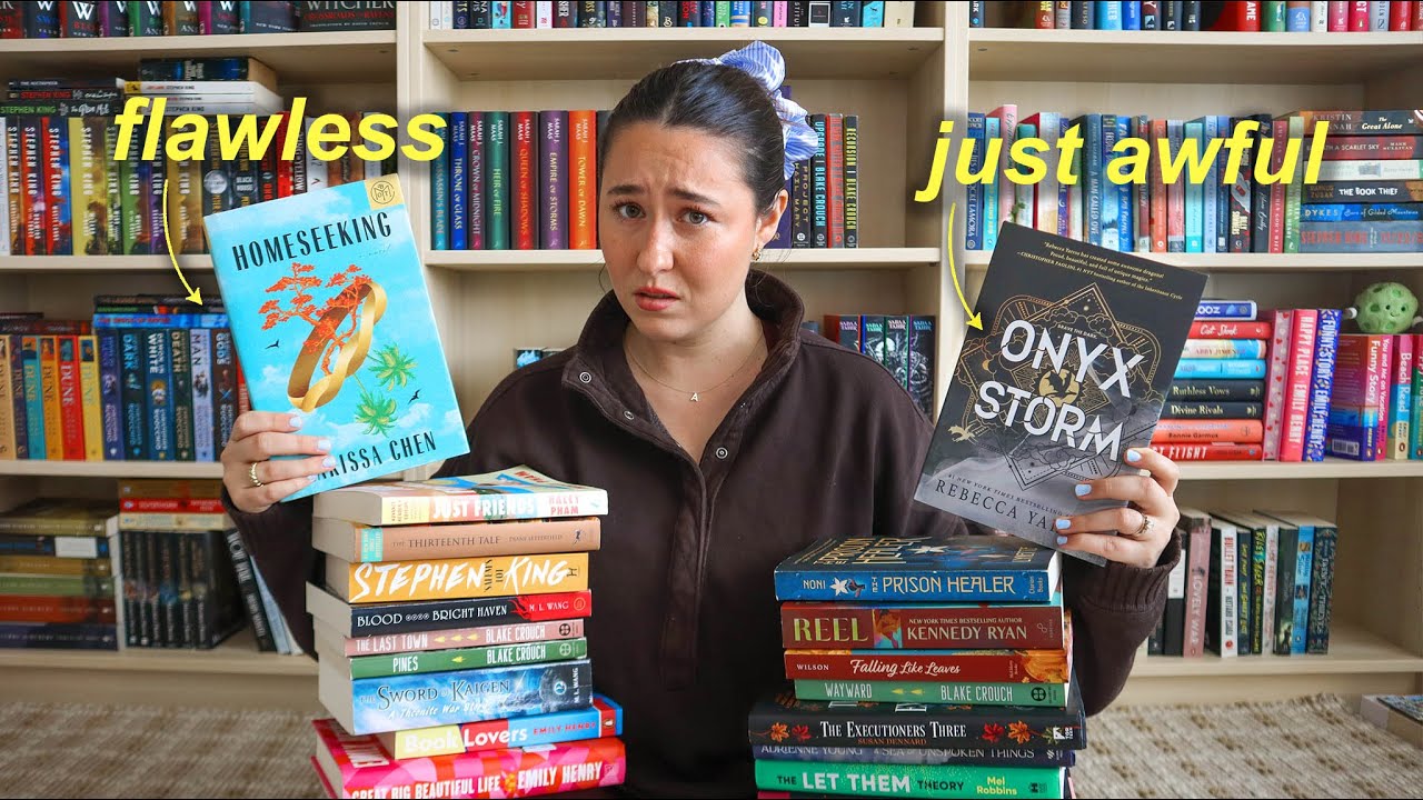 YouTube post by @AshlynnCalee for BookoftheMonth. Caption reads: Best And Worst Books I Read Every Month Of 2025.