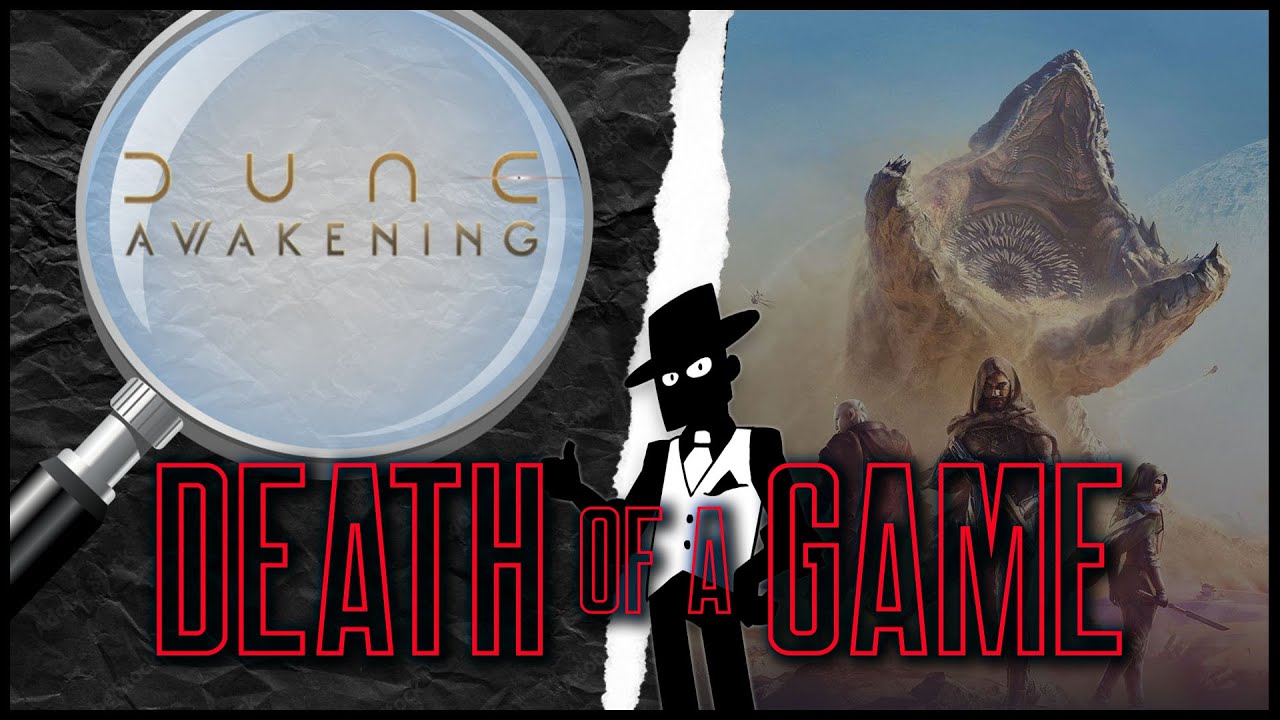 YouTube post by @nerdSlayerstudioss for IGN. Caption reads: Death of a Game: Dune Awakening.
