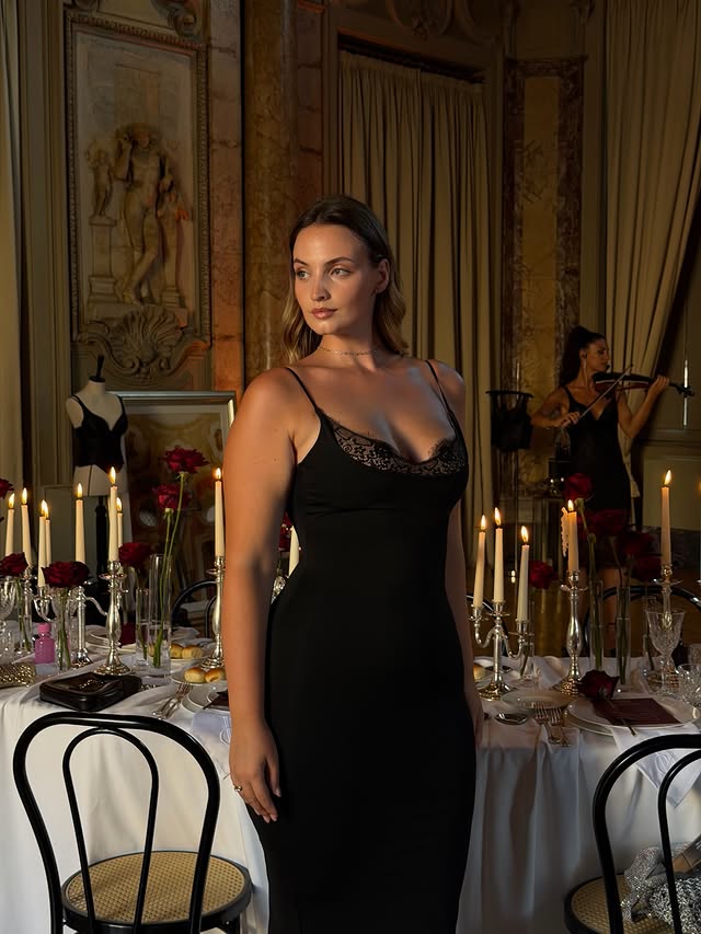 Instagram post by @guidottimartina_ for Victoria’s Secret Panama. Caption reads: Dressed for the kind of night you never want to....