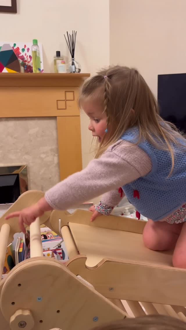 Instagram post by @leticiafaizey for Goodevas. Caption reads: The 5in1 Montessori Climbing frame from @goodevas....