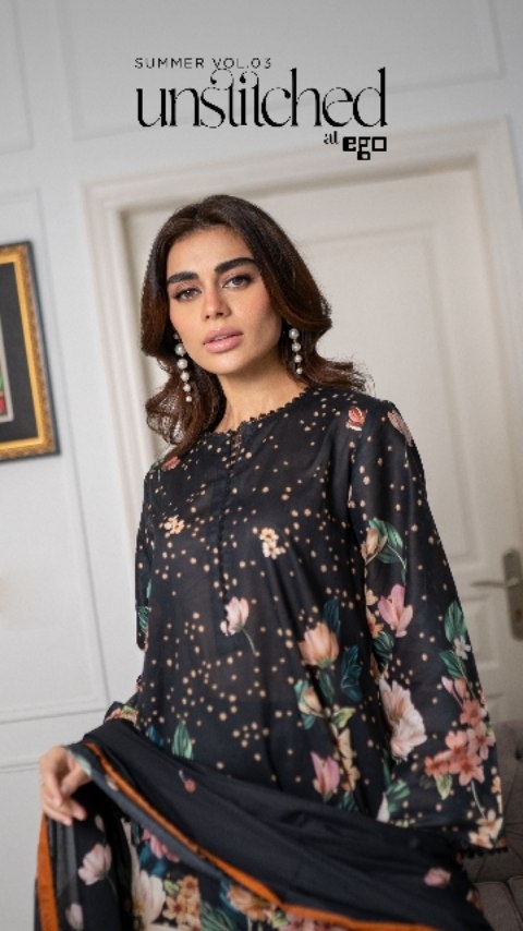 Instagram post by @sadafkanwal for EGO. Caption reads: [...] floral and abstract digital prints from EGO.....