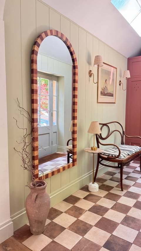 Instagram post by @anarosehome for William Wood Mirrors. Caption reads: Ad | How to make a space feel more elevated with....