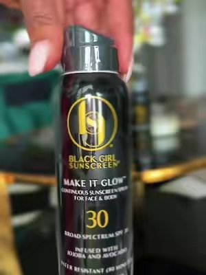 TikTok post by @they_love_lulu_2 for Black Girl Sunscreen. Caption reads: [...] moisturized, glowing skin. Black Girl....
