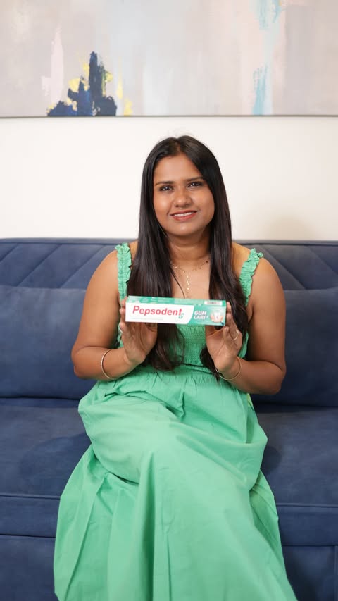Instagram post by @vaishali_vasikaran for Pepsodent. Caption reads: [...] I switched up my toothpaste and made....