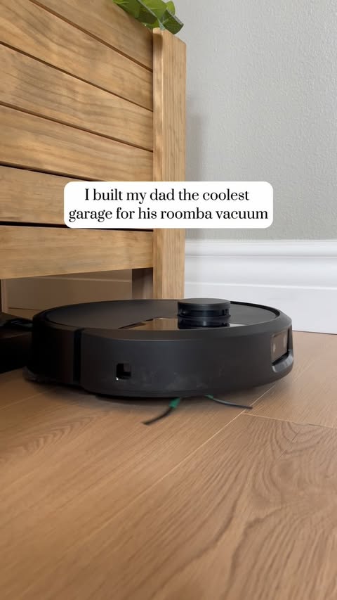 Instagram post by @theideadad for iRobot. Caption reads: [...] building a hidden garage for my own @irobot....