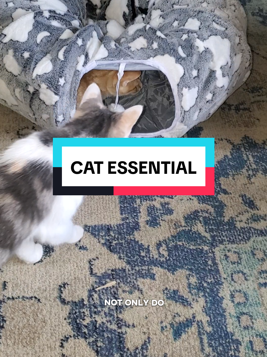 TikTok post by @megs.cat.creations for Pawaboo. Caption reads: [...] cat deserves a soft, fun cat tunnel by....
