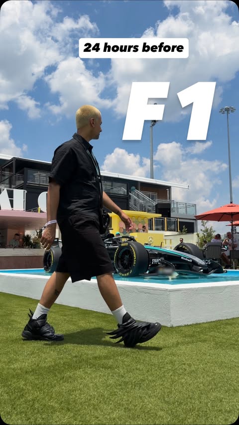 Instagram post by @canoopsy for Mercedes-AMG PETRONAS F1 Team. Caption reads: I’m in Miami for the weekend with @meta.ai and....