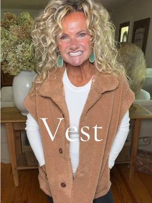 TikTok post by @leannemoore4 for Imilybela. Caption reads: Oversized Vest! Love this comfy fit! #vest....