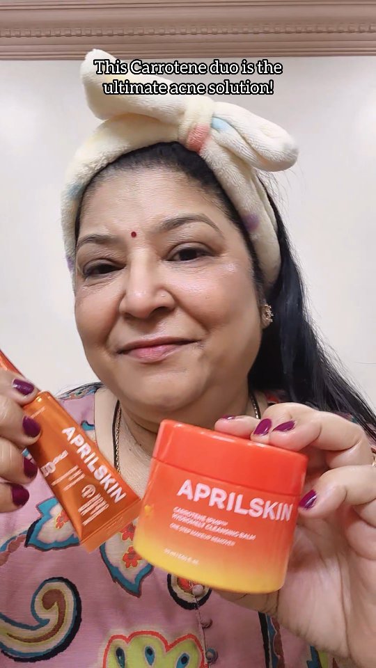 Instagram post by @anitapratapsingh for APRILSKIN. Caption reads: ✨ @aprilskin_global Carrotene Duo Your Ultimate....