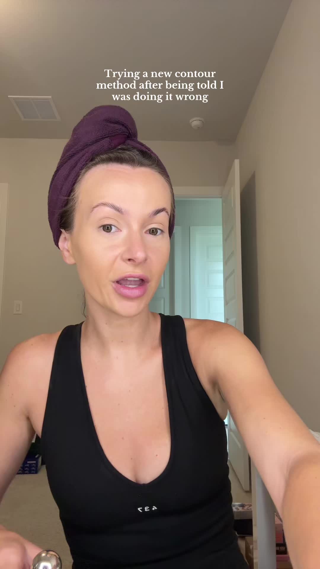 TikTok post by @cadyebs for Rare Beauty. Caption reads: What are your thoughts?! More dramatic contour or....