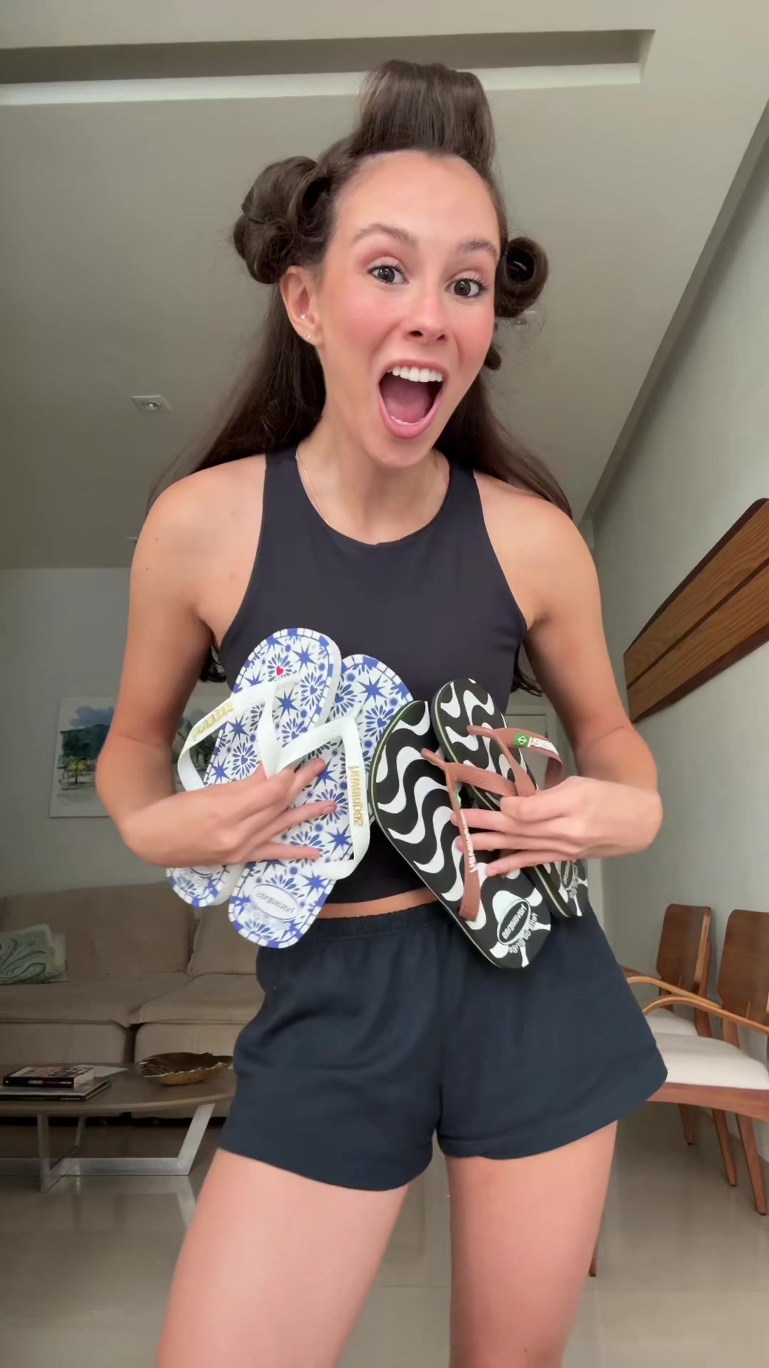 TikTok post by @nallandamargarida for Havaianas. Caption reads: grwm cheia de ginga com @Havaianas #publi.