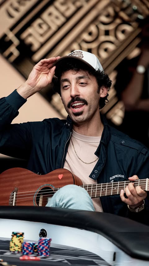 Instagram post by @morganjay for PokerStars. Caption reads: [...] our YouTube channel. Link in bio.....