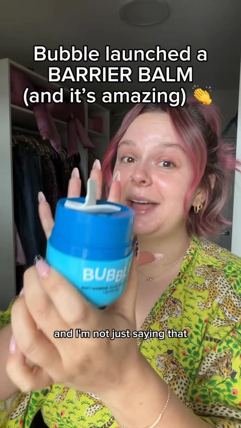 Instagram post by @hydrationceo for Bubble. Caption reads: #ad My damaged skin barrier 🤝 @bubble Skincare....