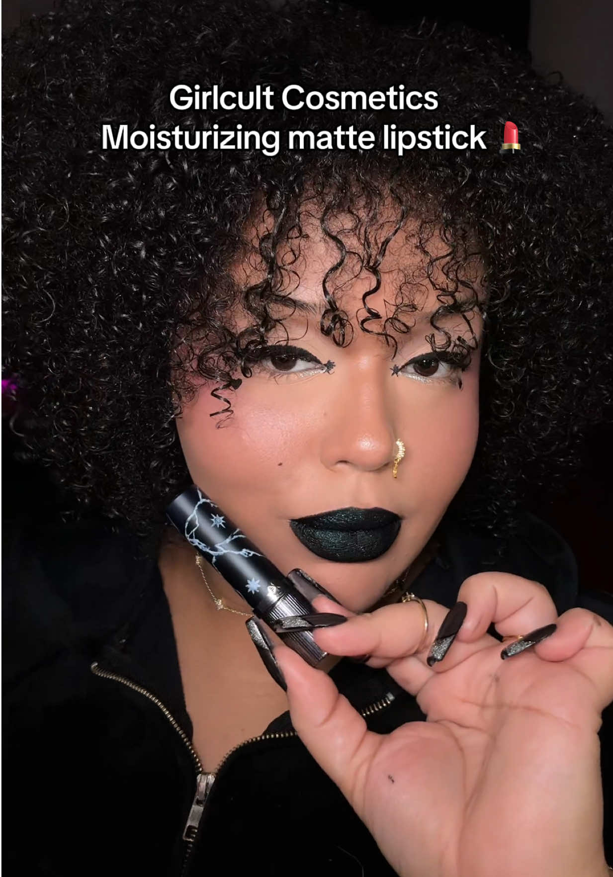 TikTok post by @h.o.n.e.yyyyyy for Girlcult. Caption reads: Girlcult has my heart 🌞🖤🥀 @Girlcult Cosmetics....