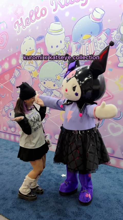 Instagram post by @boymeetsale for Sanrio. Caption reads: #ad kuromi takeover at kcon la! 💜 @sanrio #kuromi....
