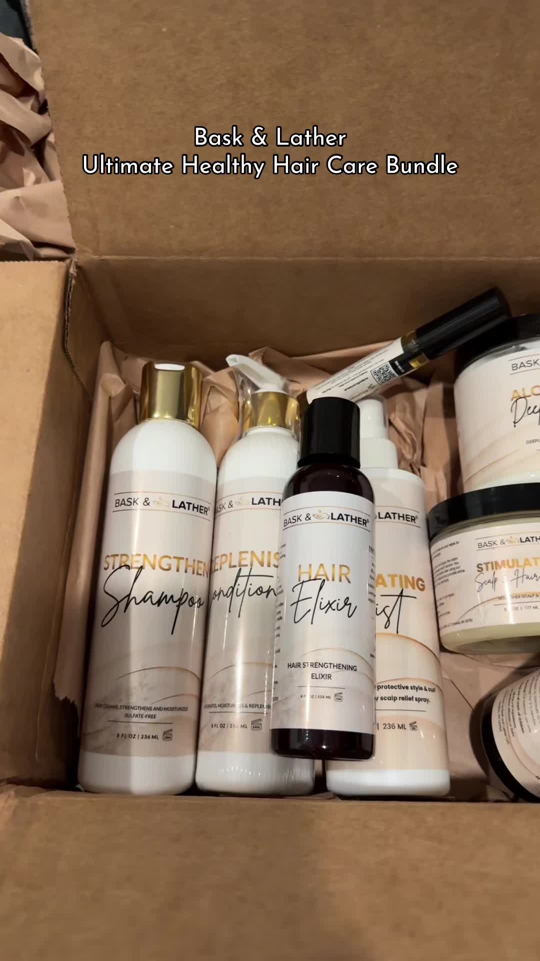 TikTok post by @anisha_wosti for Bask and Lather Co. Caption reads: [...] to transform your hair game. @Bask and....