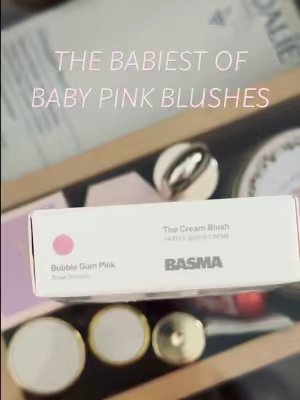 TikTok post by @angelinamarroquin7 for BASMA Beauty. Caption reads: Baby Pink Bubblegum Blush 💓 @BASMA Beauty 👑✨....