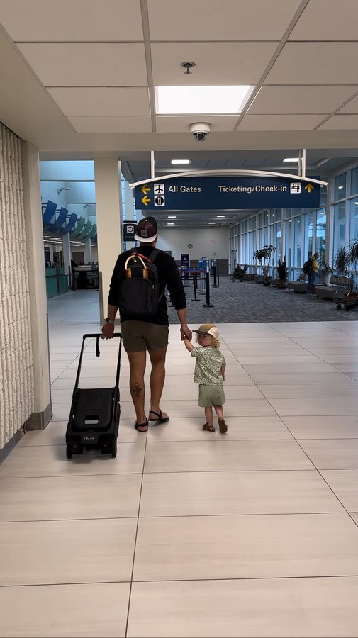 Instagram post by @papi_and_papa for TernX. Caption reads: [...] first carry on luggage stroller from....