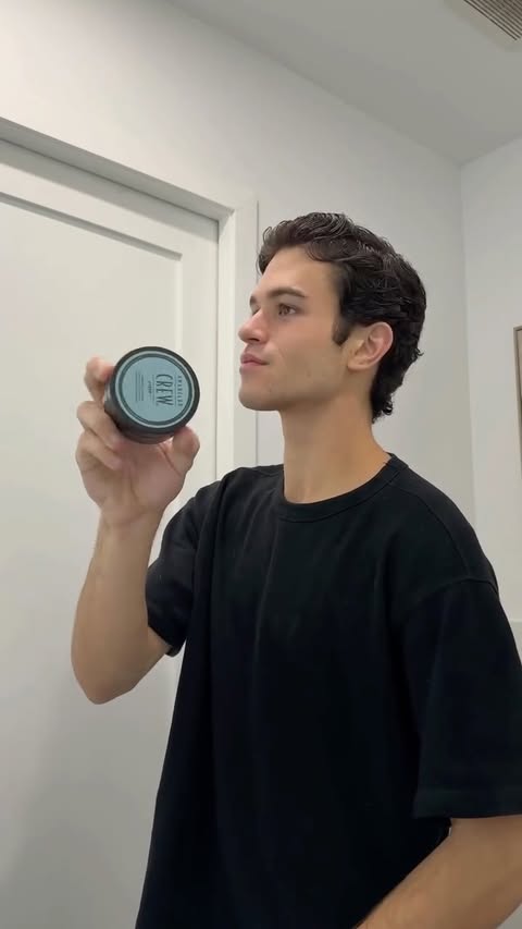 Instagram post by @augiegrotnik for American Crew. Caption reads: 4 steps to better hair. Finish with @americancrew....