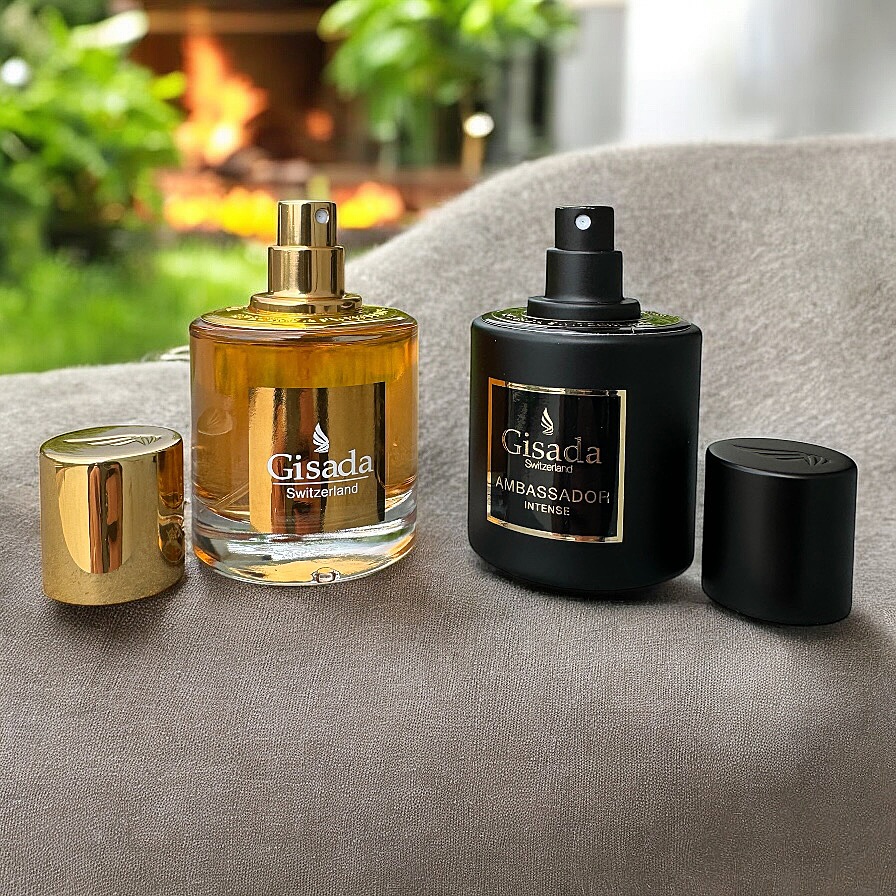 Instagram post by @swissfragrance_pro for Gisada. Caption reads: ✨🙍‍♀️Ambassadora di Gisada: l’eleganza floreale....