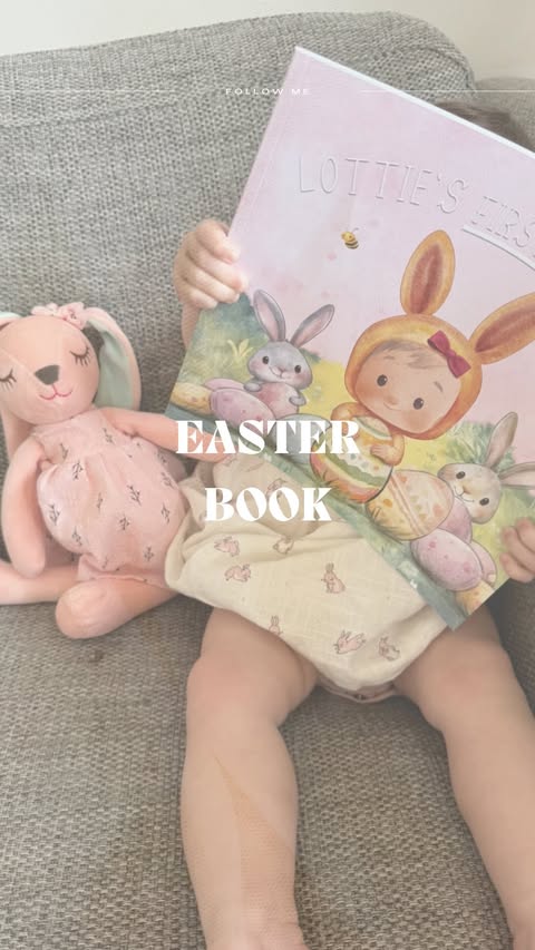 Instagram post by @donna_rickard_ for StoryBug. Caption reads: [...] gifted Lottie’s first Easter book 🐣📖....