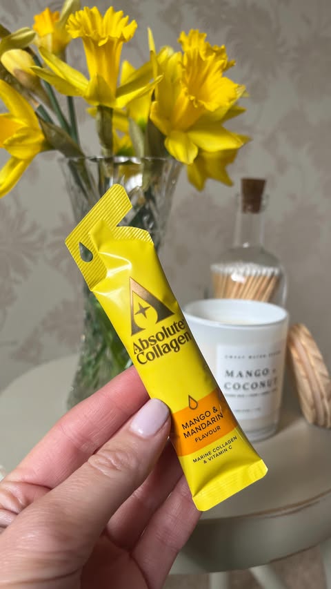 Instagram post by an influencer for Absolute Collagen. Caption reads: [...] 💛 #ad I’ve been taking @absolutecollagen....
