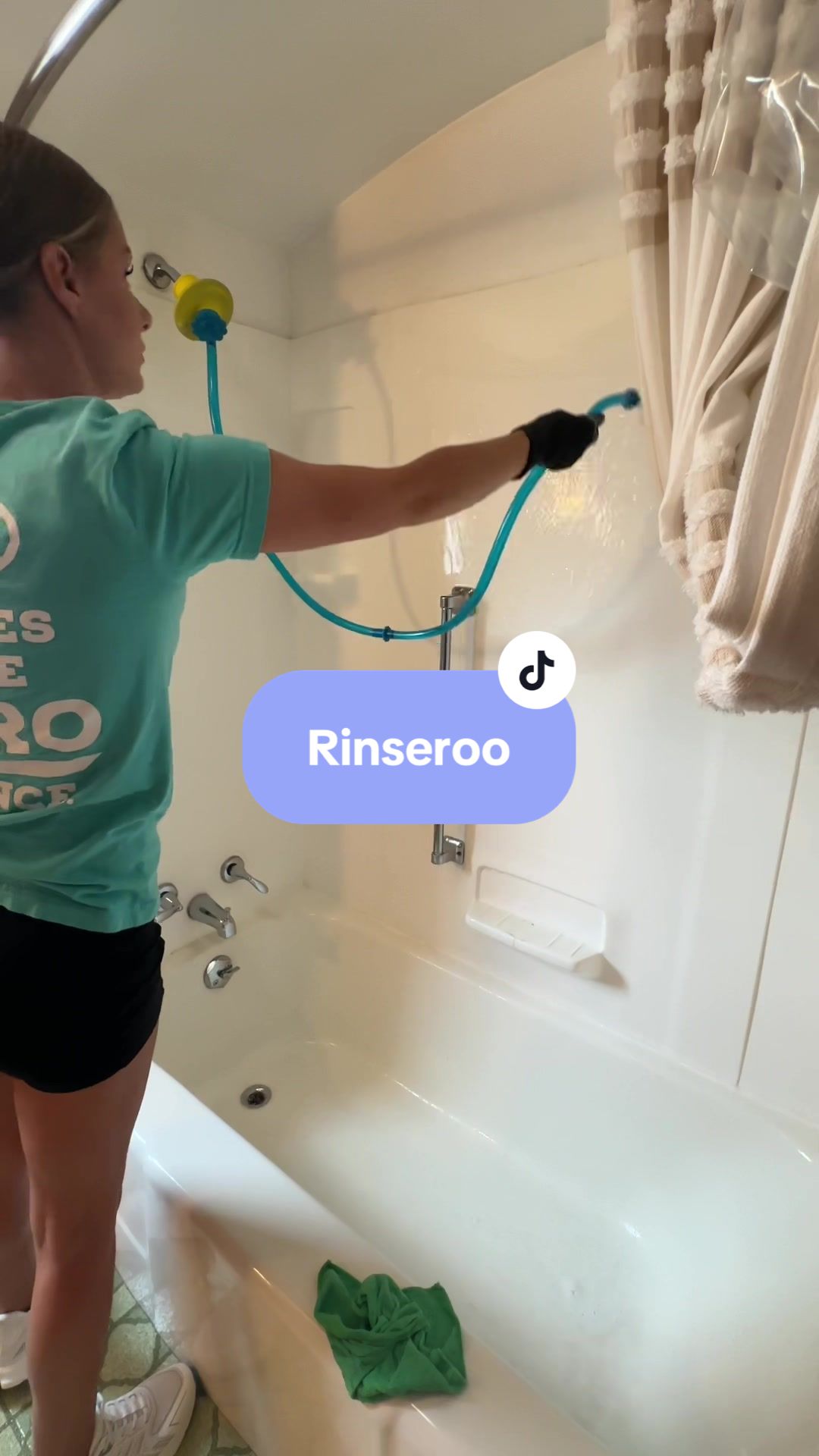TikTok post by @rosecleantok for Rinseroo. Caption reads: The @Rinseroo™ is a pro cleaner must have! ....