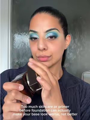 TikTok post by @makeupbyrukshar for Fyne Cosmetics. Caption reads: [...] Sometimes less really is more 🤎✨ @Fyne....