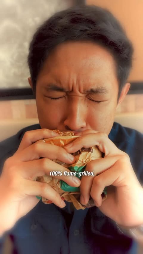 Instagram post by @azizharun212 for Burger King. Caption reads: …ni baru betul! Finally, a burger that really....