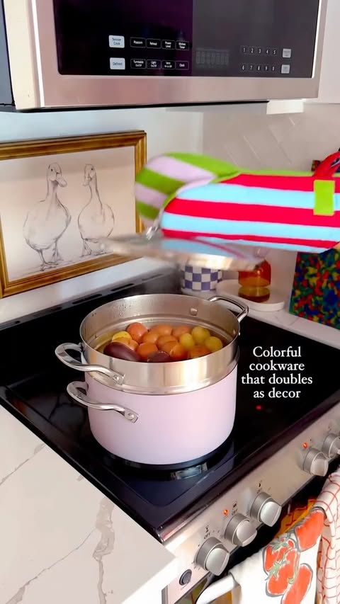 Instagram post by @honeyidressedthepug for KitchenAid. Caption reads: [...] cookware that doubles up as decor!....