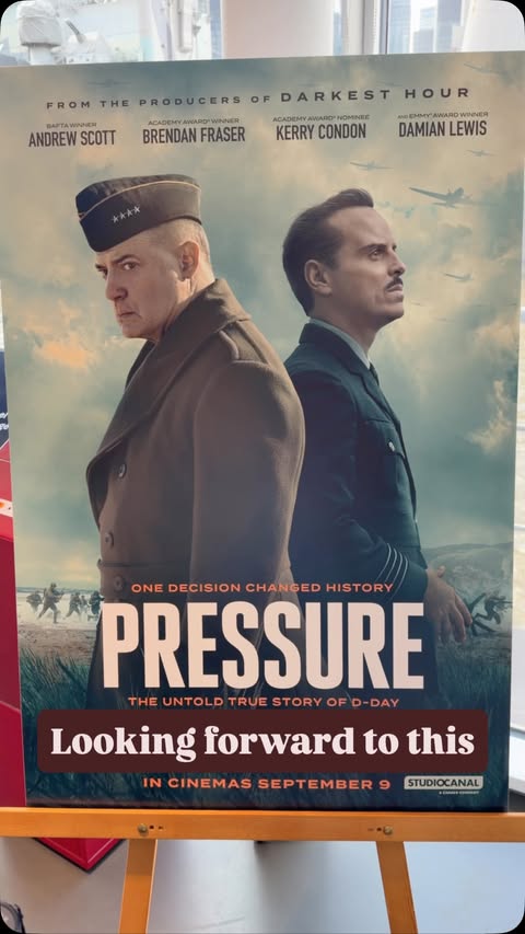 Instagram post by @thehistoryhusband for STUDIOCANAL. Caption reads: Pressure hits the cinemas in the UK on the 9th....