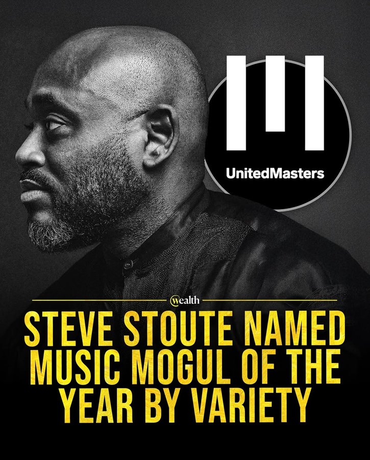 Instagram post by @wealth for UnitedMasters. Caption reads: [...] Stoute. Now, Variety has named the....