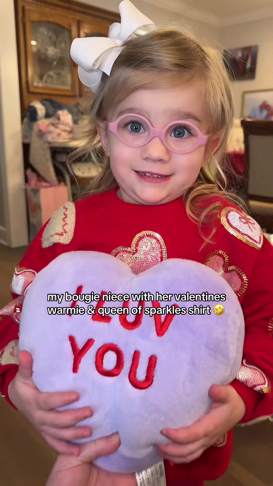 TikTok post by @ayeitsmrsbailey for Warmies. Caption reads: She sleeps with it every night 🥺 @Warmies #fyp....