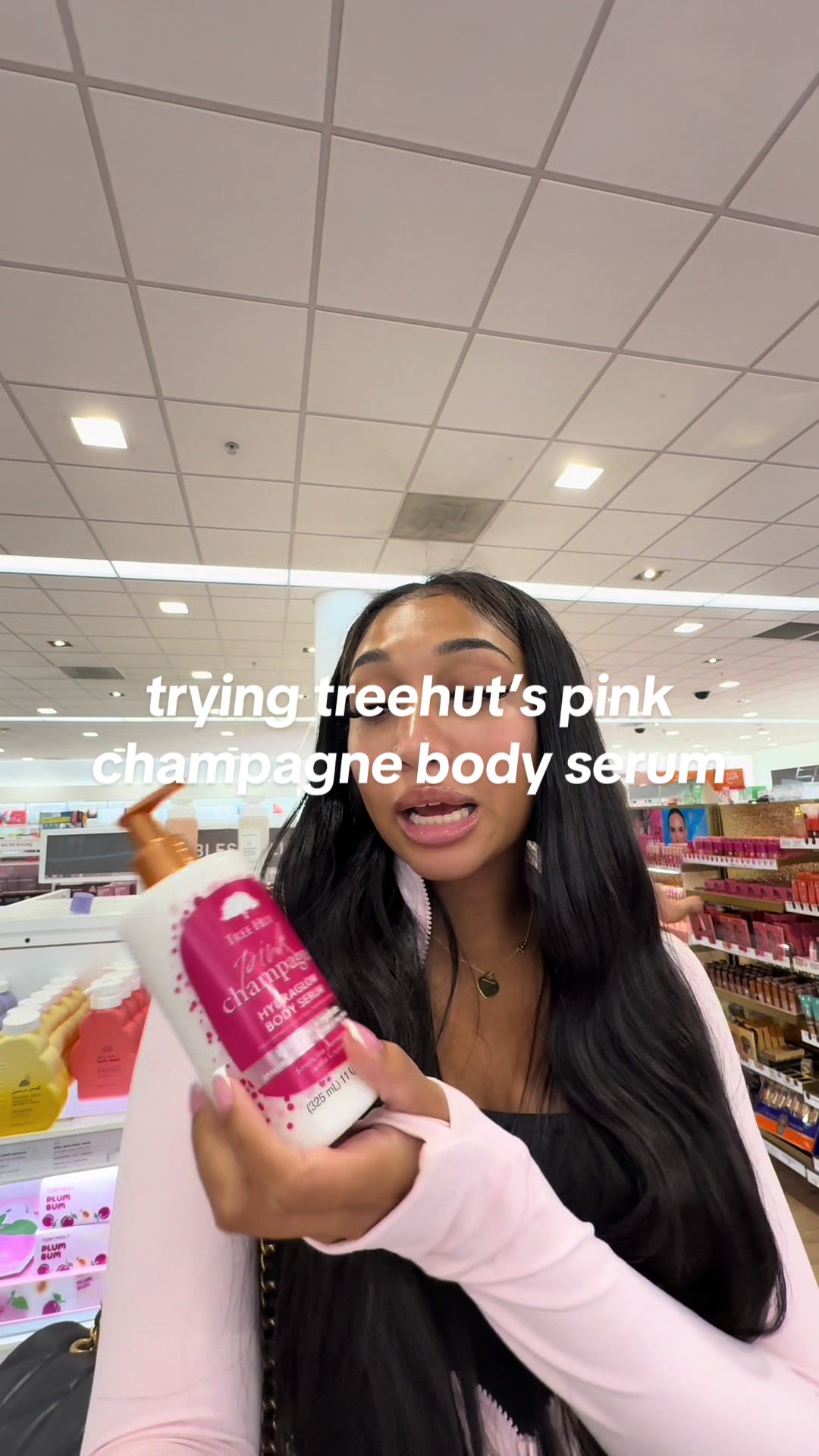 TikTok post by @missprettygirl for Treehut. Caption reads: [...] moisture #hygieneproducts #ultafinds....