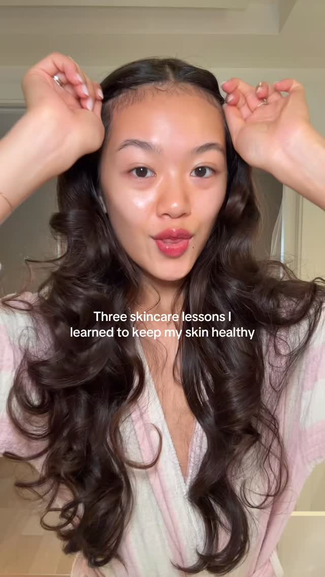 Instagram post by @charinecheungg for FarmacyBeauty. Caption reads: lessons I had to learn to keep my skin healthy ☁️....
