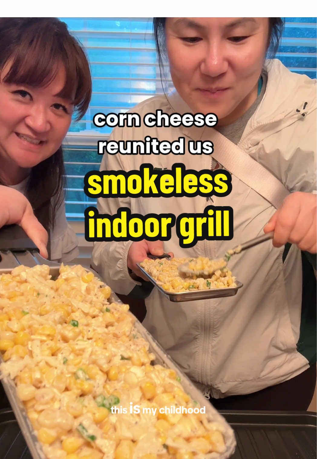 TikTok post by @chefjulieyoon for Susteas. Caption reads: When an indoor grill can reunite you with a friend....