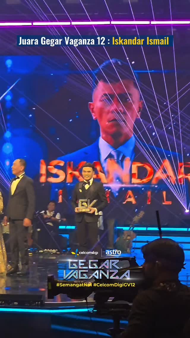 Instagram post by @iskandar_ismail78 for Astro Malaysia. Caption reads: Juara GV12 Tahniah Iskandar Ismail - Konsert Akhir....