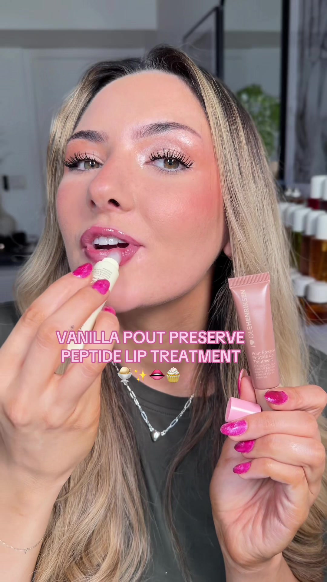 TikTok post by @jaidenplamondon for OLEHENRIKSEN. Caption reads: [...] treatment bundle 🙌🏻✨👄 @Olehenriksen....