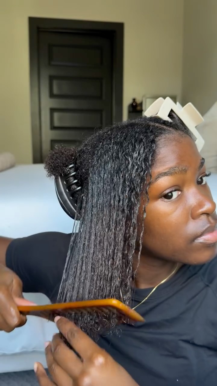 Instagram post by @kensayx for Color Wow Hair. Caption reads: battle of the pre poos 🫧💁🏾‍♀️ do you use a pre....