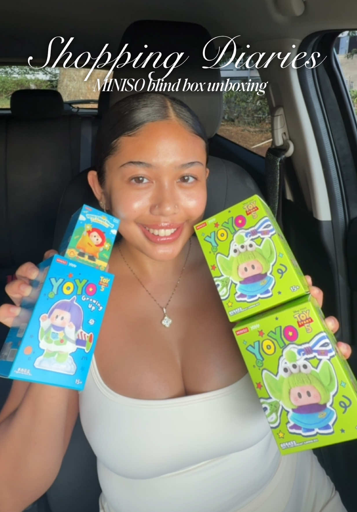 TikTok post by @xoluvvmae for MINISO United States. Caption reads: [...] US & Canada! 😍 @MINISO OFFICIAL @MINISO....
