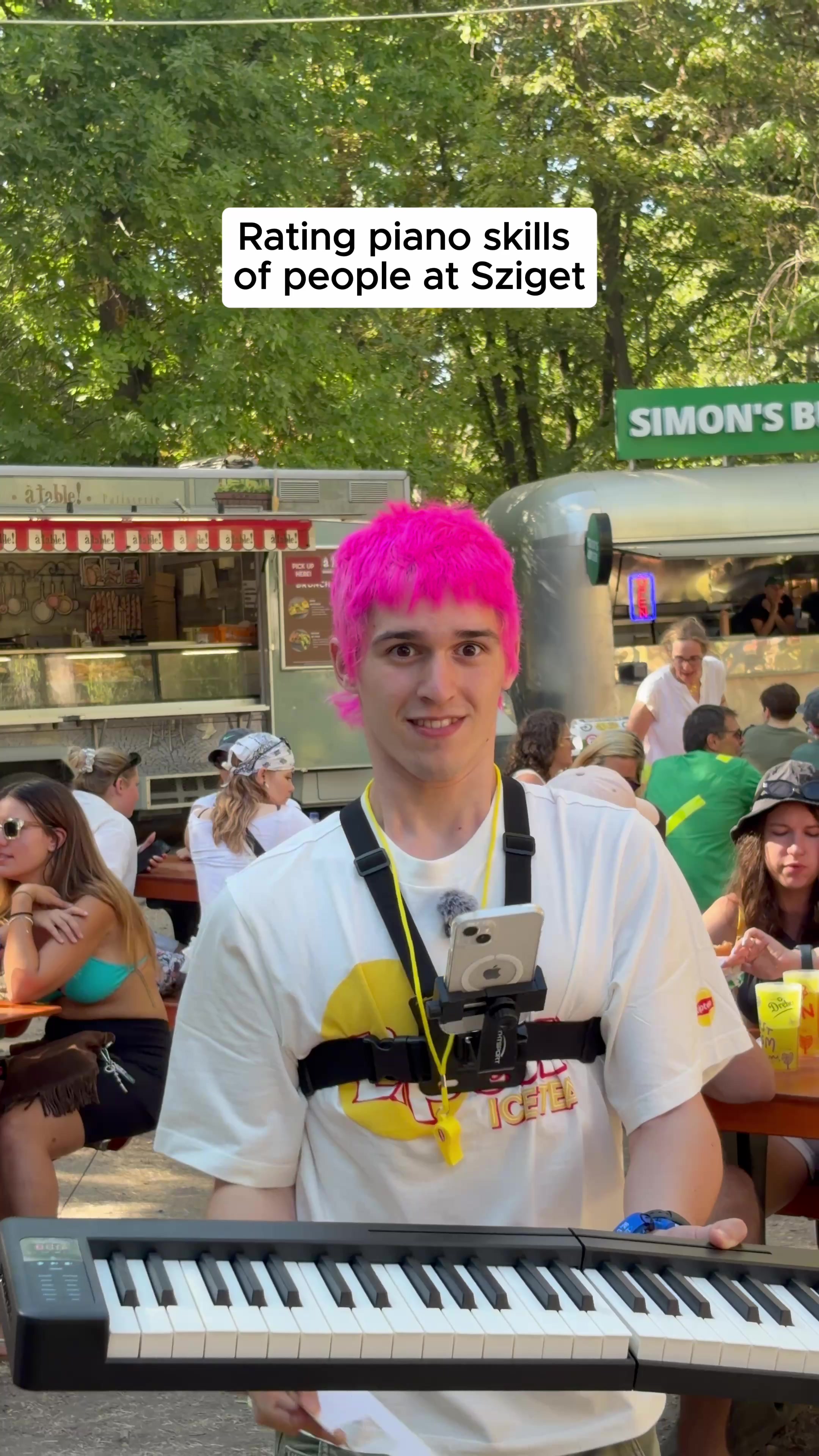 TikTok post by @valentino.x1 for Lipton Ice Tea Switzerland. Caption reads: ad. Musical talent referee at Sziget Festival with....