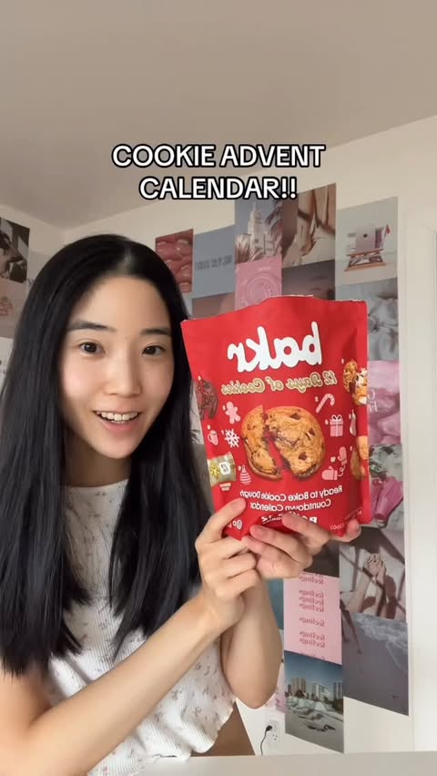 Instagram post by @meili_zzz for My/Mochi. Caption reads: This cookie advent calendar is so fun!🍪 Also....