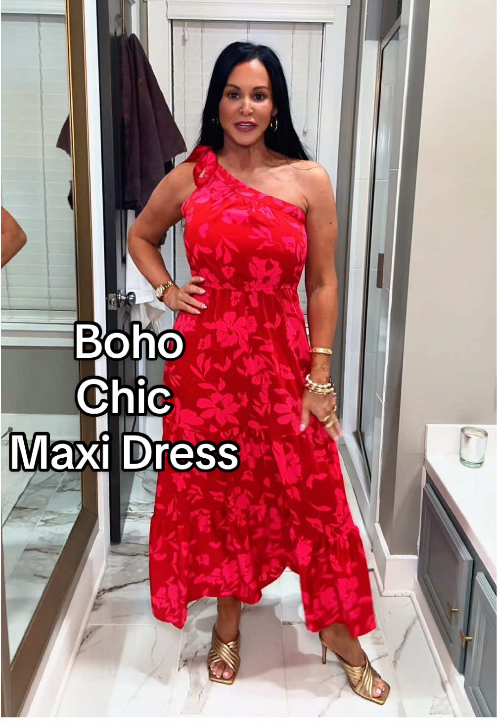 TikTok post by @atort45 for PrettyGarden. Caption reads: [...] #oneshoulderdress #summerdress @PrettyGarden....