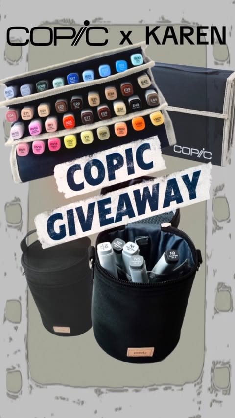 Instagram post by @copic_europe for Copic. Caption reads: [...] — 5 Winners Each winner receives: • 36×....