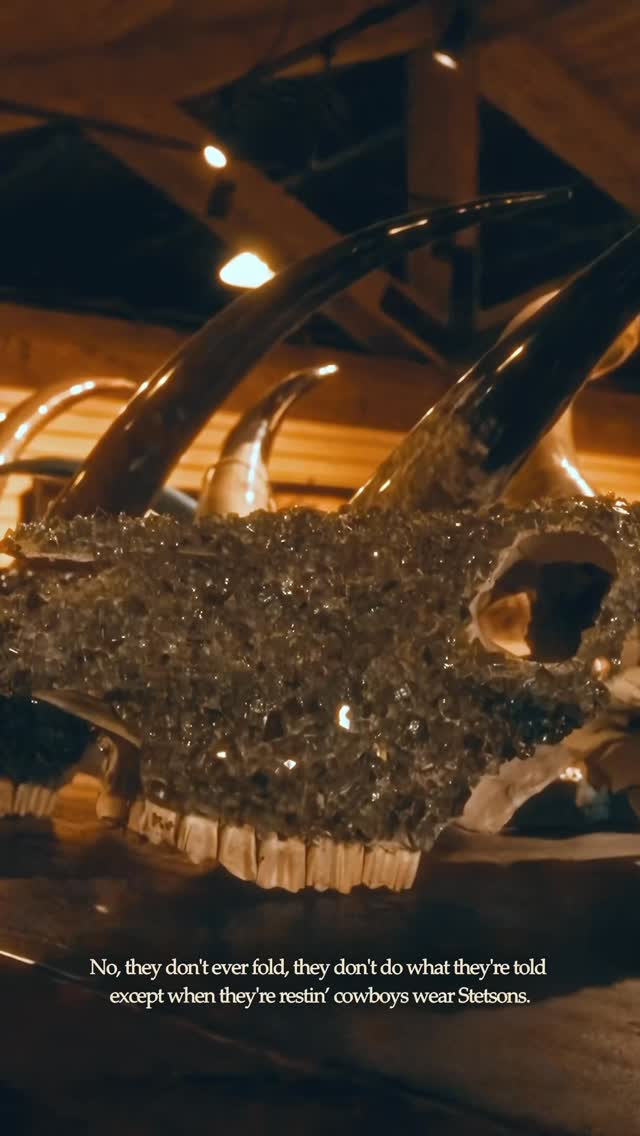 Instagram post by @dunkishrock for Stetson. Caption reads: Except when they’re resting, Cowboys wear....